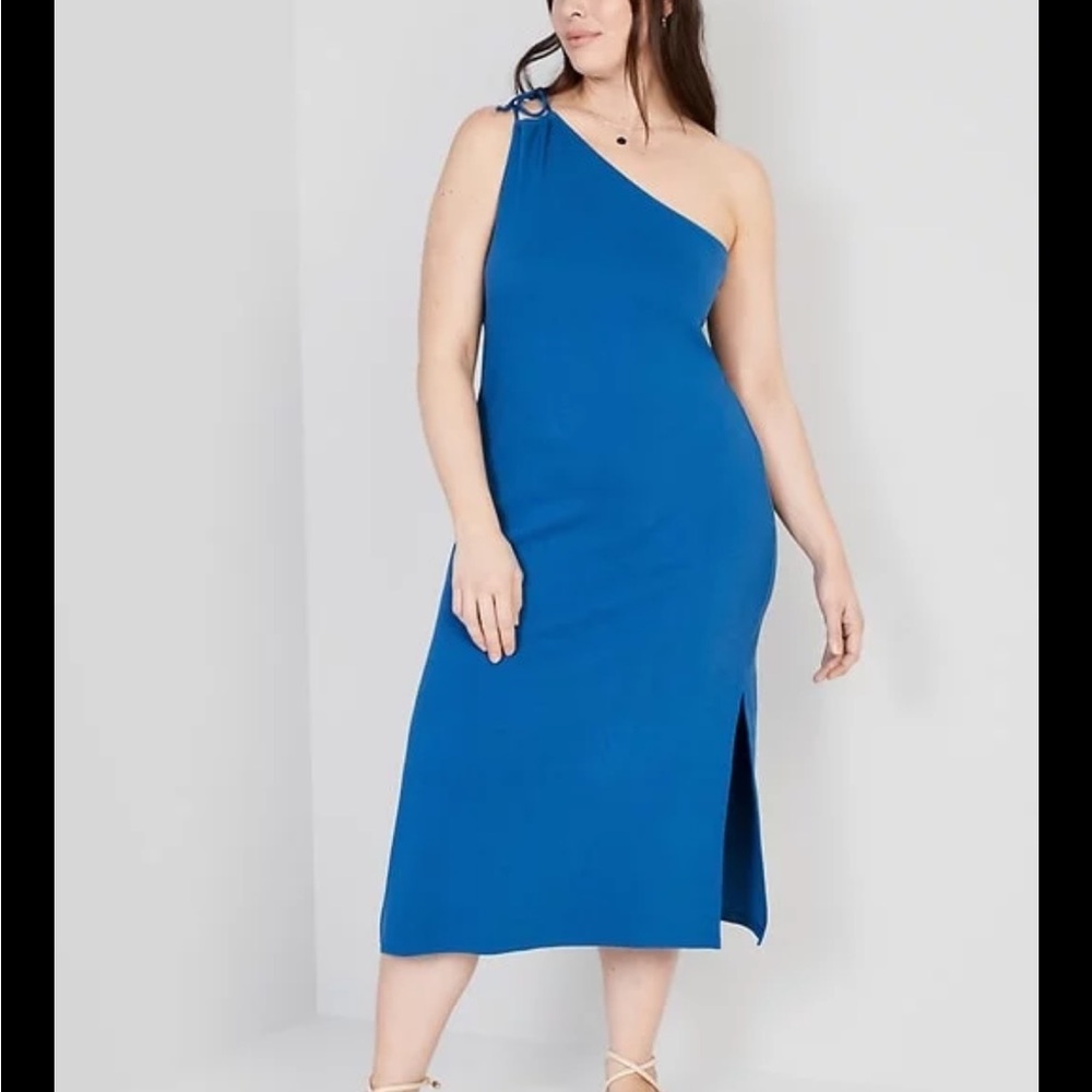 Old Navy One Shoulder Blue Dress
